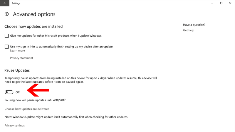 Illustration for article titled Today's Windows Update Finally Lets You Put Off Future Updates